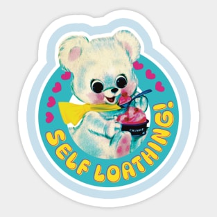 Self Loathing Teddy Bear Sticker